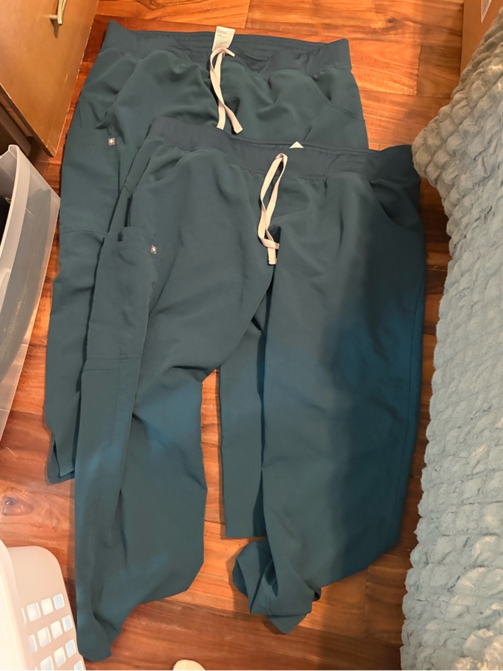 FIGS Scrub Pants Set‎ 2 Pair Teal Blue XXL P Jogger Medical Uniform set (1241)